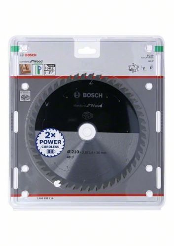 Lame de scie BOSCH pour scies sans fil ; Norme pour le bois 210x30x1,7/1,2x48T 2608837714