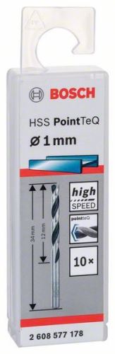 BOSCH Foret hélicoïdal HSS PointTeQ 1,0 mm (2 pièces) 2608577153