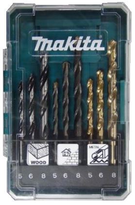 MAKITA jeu de forets pour métal/bois/maçonnerie 5/6/8 mm, 9 pièces D-71962