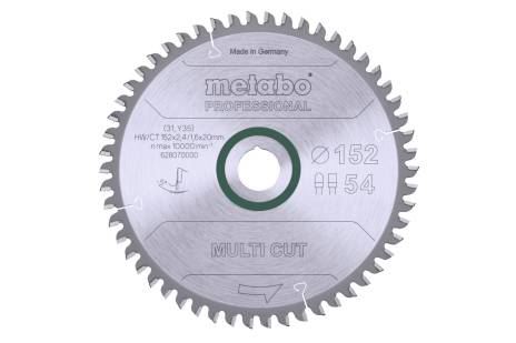 METABO Lame de scie "multi coupe - professionnelle", 152 x 20 mm, 54 dents, 5° nég 628070000