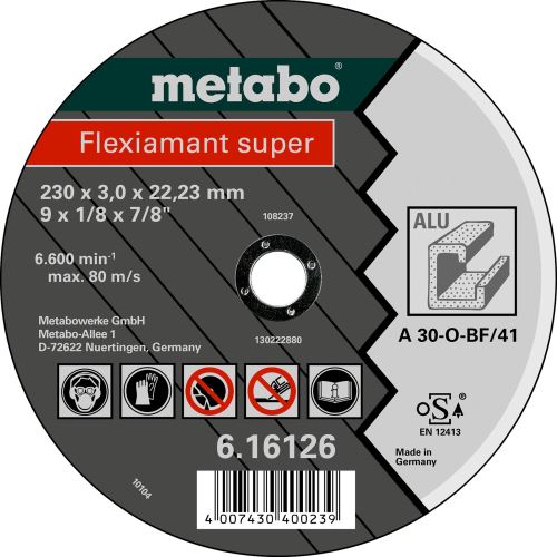 METABO Disque abrasif Flexiamant super 150x3,0x22,23 aluminium, TF 41 - 616753000 616753000