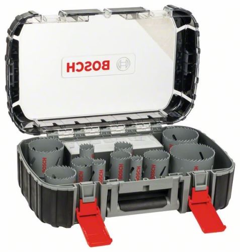 Jeu de 17 perforatrices universelles BOSCH HSS BIM 20 ; 22 ; 25 ; 32 ; 35 ; 40 ; 44 ; 51 ; 60 ; 64 ; 76 mm 2608580887