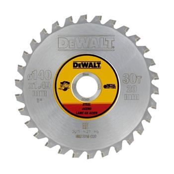 Lame de scie DeWALT (pour scies circulaires sans fil pour couper l'acier), 140 x 20 mm, 30 dents DT1923