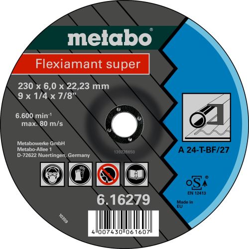 METABO Disque abrasif - acier, (10 pcs) 180x6x22,2 mm droit 616277000