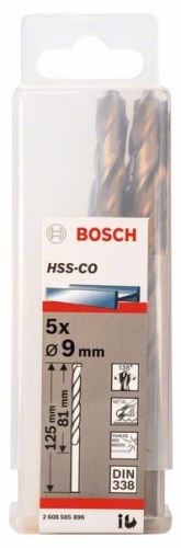 BOSCH Forets pour métal HSS-Co, DIN 338 9 x 81 x 125 mm (5 pièces) 2608585896