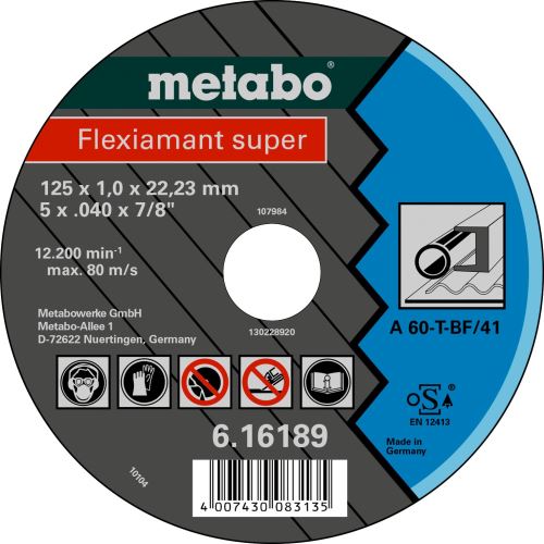 METABO Disque à tronçonner - acier-FLEXIAMANT SUPER 125x1,0x22,2 616189000