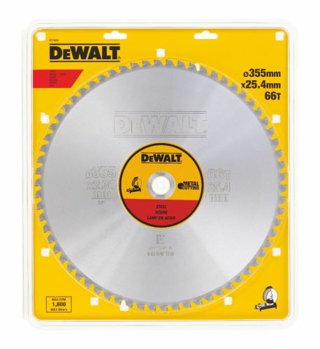 Lame de scie à découper en acier DeWALT 355 x 25,4 mm 66 dents DT1926