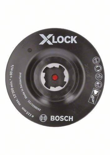 Plaque de support BOSCH X-LOCK System avec système de serrage velcro, 115 mm, 13 300 tr/min 2608601721