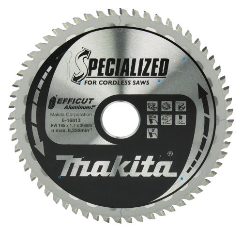 MAKITA lame de scie aluminium Efficut 185x1,7x30 mm 60 dents E-16813