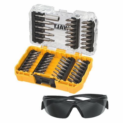 Jeu d'embouts DeWALT (47 pièces) et lunettes de travail DT70703