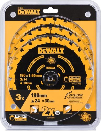 Jeu de lames de scie DeWALT (DT10304) 190 x 30 mm, 24 dents (3 pièces) DT10399