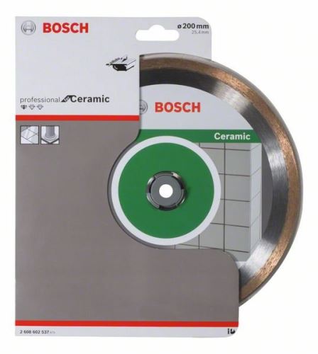 BOSCH Disque à tronçonner diamanté Standard pour Céramique 200 x 25,40 x 1,6 x 7 mm 2608602537