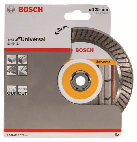 BOSCH Disque à tronçonner diamanté Best for Universal Turbo 125 x 22,23 x 2,2 x 12 mm 2608602672