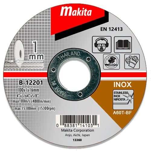 Disque à tronçonner en acier inoxydable MAKITA 100x1,0x16 mm D-65947