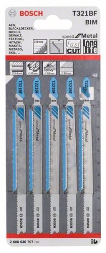 BOSCH Lame de scie pour scie alternative T 321 BF Speed for Metal (5 pcs) 2608636707