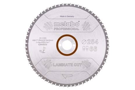 METABO Lame de scie "coupe stratifié - professionnelle", 254 x 30 mm, 66 dents, 0° 628446000