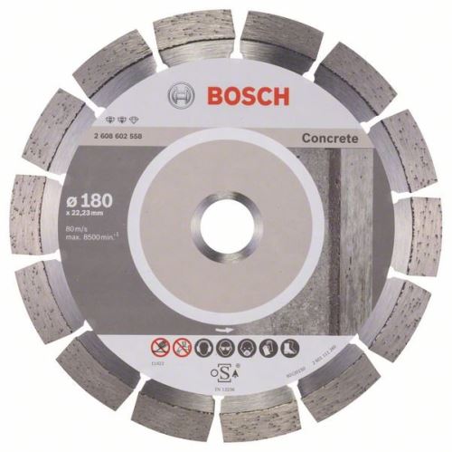 BOSCH Disque à tronçonner diamant Expert pour Béton 180 x 22,23 x 2,4 x 12 mm 2608602558