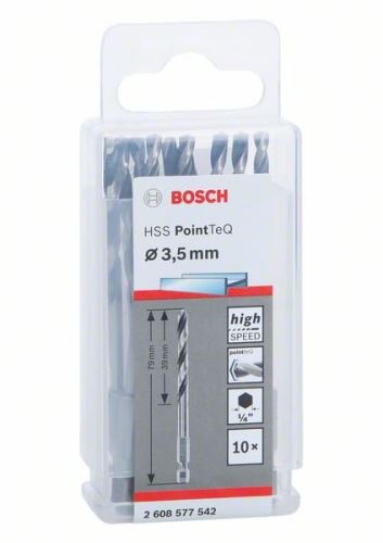 BOSCH Foret pour métal HSS PointTeQ HEX avec tige à 6 pans ; 3,5 mm 2608577542