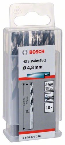 BOSCH Foret hélicoïdal HSS PointTeQ 4,8 mm 2608577164