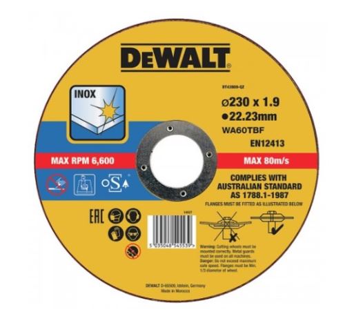 DeWALT Disque à tronçonner 230 x 22,2 x 1,9 mm DT43909