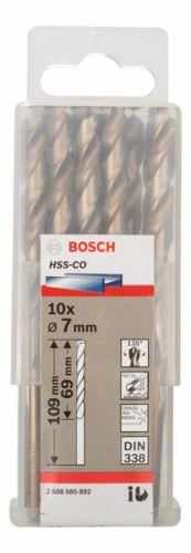 BOSCH Forets pour métal HSS-Co, DIN 338 7 x 69 x 109 mm (10 pièces) 2608585892