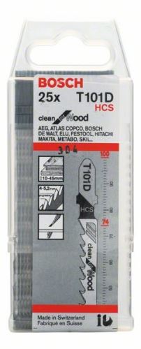 BOSCH Lame de scie pour scie alternative T 101 D Clean for Wood (100 pièces) 2608637877