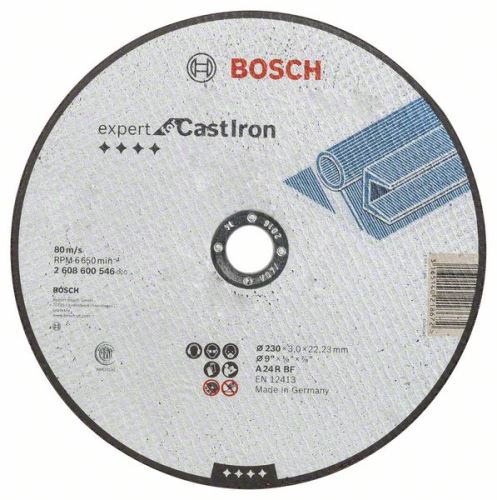 BOSCH Disque à tronçonner droit Expert pour fonte AS 24 R BF, 230 mm, 3,0 mm 2608600546