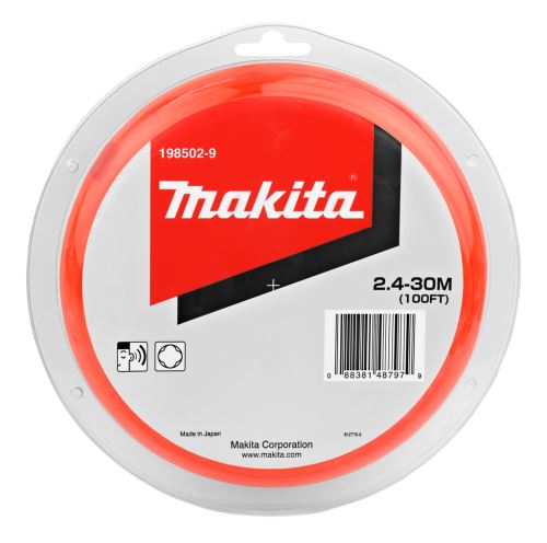 MAKITA fil nylon 2,4 mm, orange, 30 m, spécial pour machines à batterie E-01806