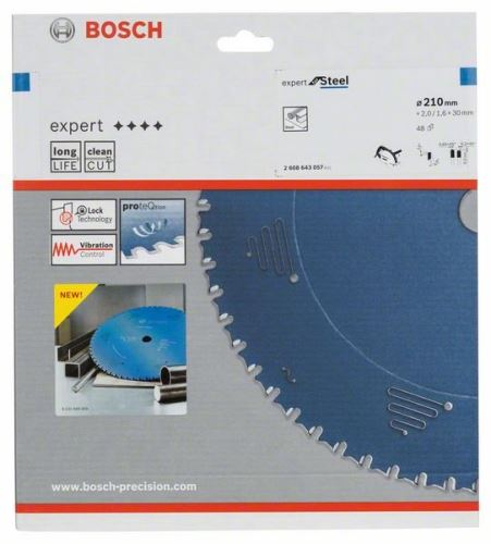 BOSCH Lame de scie circulaire Expert pour l'acier 210 x 30 x 2,0 mm, 48 2608643057