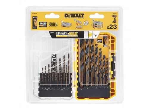 DeWALT Jeu de forets à métaux HSS-G Noir&Or (23 pièces) DT70729