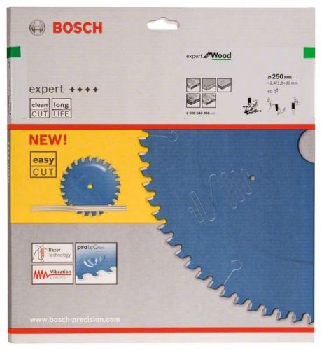 BOSCH Lame de scie Expert pour le bois 250 x 30 x 2,4 mm, 60 2608642498