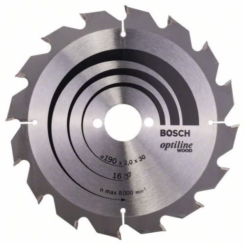 BOSCH Lame de scie Optiline Wood 190 x 30 x 2,0 mm, 16 2608641184