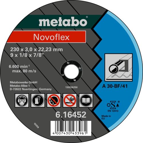 METABO Disque à tronçonner - acier-NOVOFLEX 180x3,0x22,2 mm droit 616450000