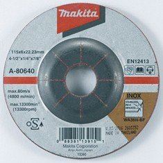 MAKITA disque de meulage acier inoxydable 115x6x22,23 mm A-80640