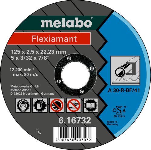 METABO Disque à tronçonner - acier - 125 x 2,5 x 22,2 mm 616732000