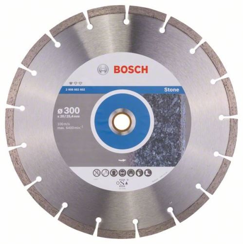 BOSCH Disque à tronçonner diamanté Standard pour Pierre 300 x 20/25,40 x 3,1 x 10 mm 2608602602