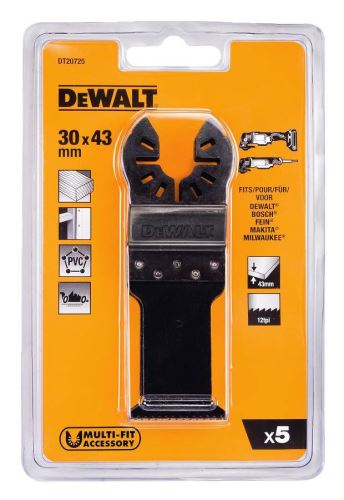 Lames de scie DeWALT (5 pièces) pour une coupe rapide du bois 30 x 43 mm (5 x DT20704) DT20725