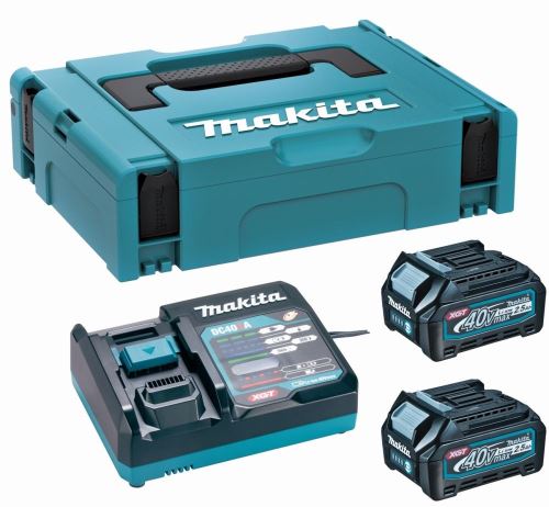 MAKITA Li-ion XGT 40V ensemble 2 pièces BL4040+1 pièce DC40RA+1 pièce Makpac 191J97-1