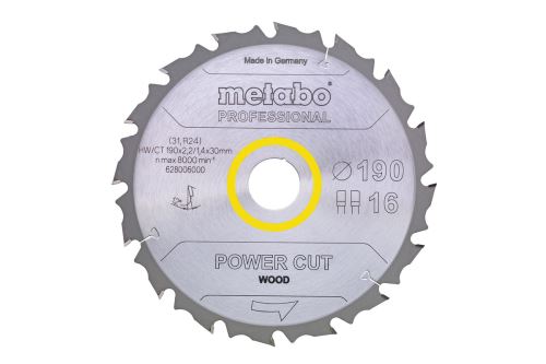 METABO Lame de scie HW/CT 210 x 30 mm, 16 dents 628007000