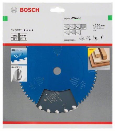 BOSCH Lame de scie Expert pour le bois 165 x 20 x 2,6 mm, 24 2608644022