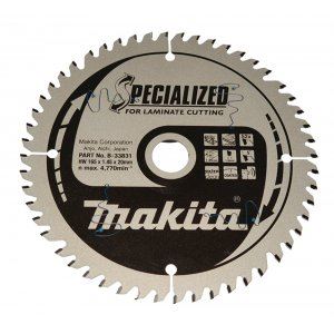 Lame de scie stratifié MAKITA SPECIALIZED 165x1,5x20 mm 52 dents B-33831