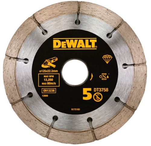 Lame de rainurage diamantée DeWALT, double, 125 mm (hauteur de segment 6,3 mm) DT3758