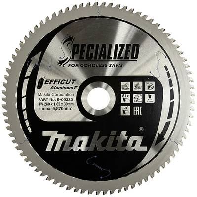 MAKITA lame de scie aluminium Efficut 260x1,85x30 mm 81 dents E-06323