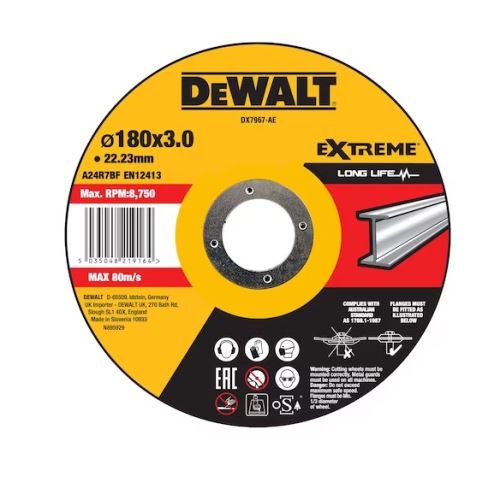 Disque à tronçonner le métal DeWALT 180 x 3 x 22,23 mm DX7967