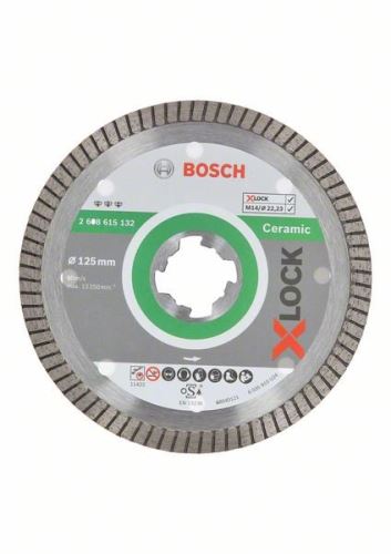 BOSCH X-LOCK Disque à tronçonner diamanté Idéal pour le système Ceramic Extraclean Turbo 125 x 22,23 x 1,4 x 7 mm 2608615132