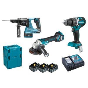 MAKITA Ensemble batterie DHP484+DGA513+DHR243 Li-ion LXT 18V/5.0Ah DLX3119TJ