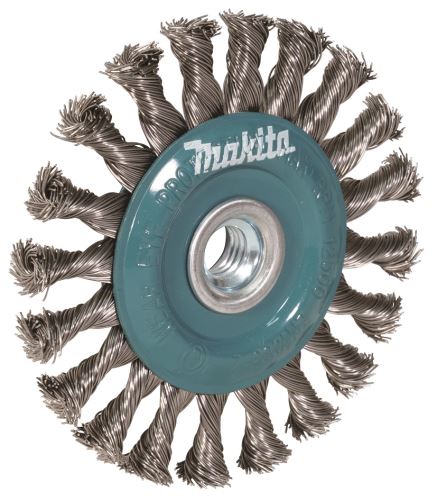 Brosse disque MAKITA 125 mm, fil tressé en acier inoxydable 0,5 mm D-77540