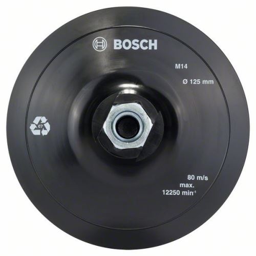 Plaque de support BOSCH avec système de serrage Velcro, 125 mm 125 mm, 12 500 tr/min. 2608601077