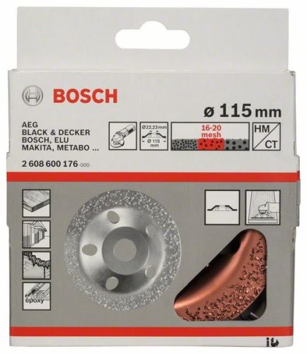 BOSCH Roue à pot en carbure 115 x 22,23 mm ; moyen, plat 2608600176