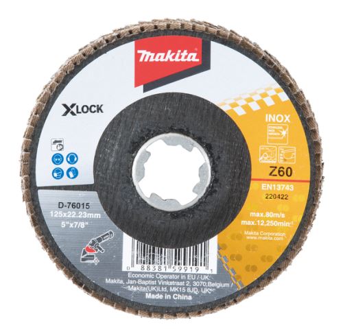 MAKITA disque à lamelles X-Lock 125x22,23 mm Z60 Zirkon D-76015